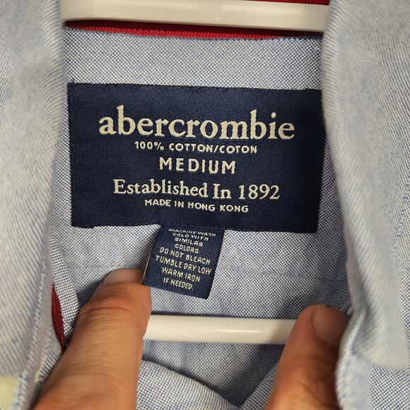 Abercrombie Shirt Boys Medium Button Up Long Sleeve Red Moose Hong Kong - Picture 4 of 10